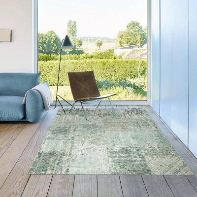 The Rug Seller Amalfi Traditional Patchwork Rugs 94010 5002 in Aqua Blue&nbsp;160x230cm