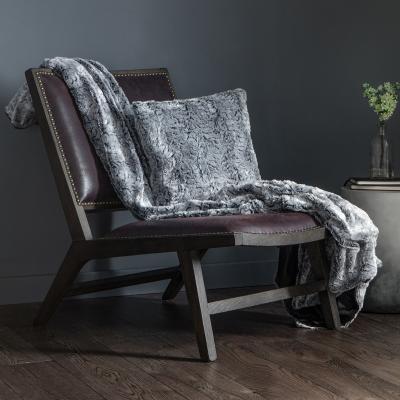 The Rug Seller Luxurious Kilburn & Scott Textured Faux Fur Throw in Silver Grey152x177cm