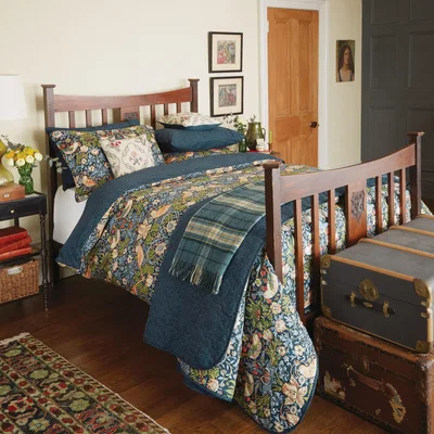 The Rug Seller Strawberry Thief Bedding Duvet Cover and Pillowcase By Morris & Co in Indigo&nbsp;140x200cm