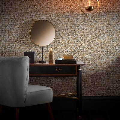 The Rug Seller Scintilla Wallpaper W0154 02 by Clarke and Clarke in Ochre Yellow&nbsp;Roll