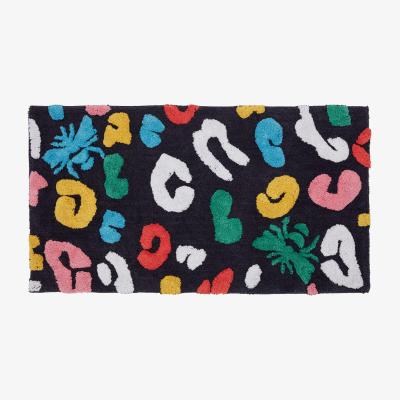 The Rug Seller Leopard Bee Cotton Bath Mat by Joules in Multi&nbsp;90x50cm