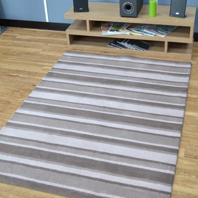 The Rug Seller Windsor Stripe Rugs in Brown