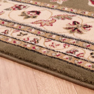The Rug Seller Sherborne Traditional Bordered Rugs in Green160x230cm
