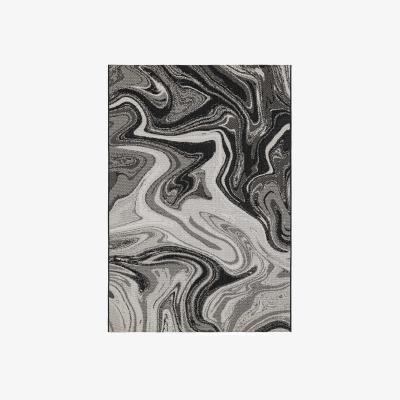 The Rug Seller Patio PAT19 Marble Outdoor Rugs in Black