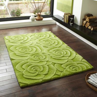 The Rug Seller Valentine Rugs VL10 Hand Made Indian Wool in Green