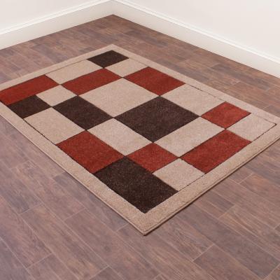 The Rug Seller Orbit Blocks Abstract Rugs in Terracotta