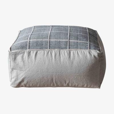 The Rug Seller Reims Pouffe Footstool in Grey by Luxe Tapi80x35cm