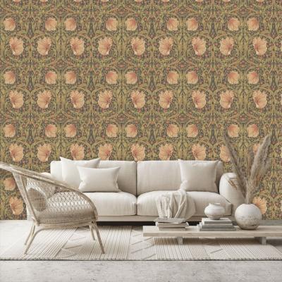 The Rug Seller Pimpernel Wallpaper 210387 by Morris & Co in Bullrush Russet&nbsp;Roll