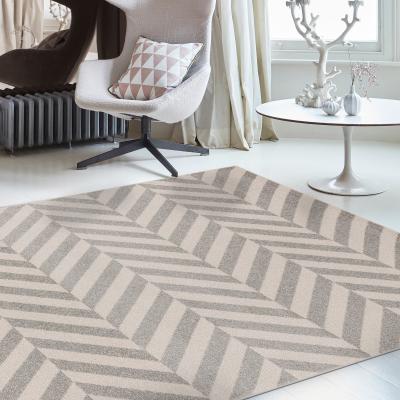 The Rug Seller Muse MU07 Geometric Chevron Woven Rugs in Grey