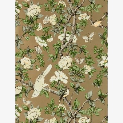 The Rug Seller Caverley Wallpaper 217036 by Sanderson in Gold Metallic Gardenia Green&nbsp;Roll