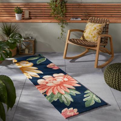 The Rug Seller Midnight Garden Indoor Outdoor 438805 Runner Rugs by Wedgwood in Navy60x200cm