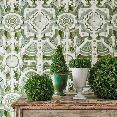 The Rug Seller Topiary Wallpaper 2005 by Cole & Son in Leaf Green&nbsp;Roll