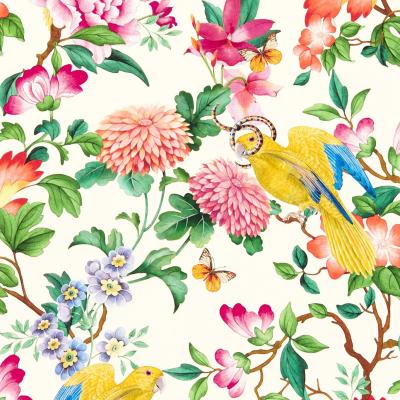 The Rug Seller Golden Parrot Wallpaper W0130 02 by Wedgwood in Ivory&nbsp;Roll