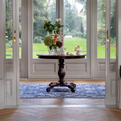 The Rug Seller Newborough Jacquard 081608 Rug by Laura Ashley in Dark Seaspray Blue&nbsp;250x350cm
