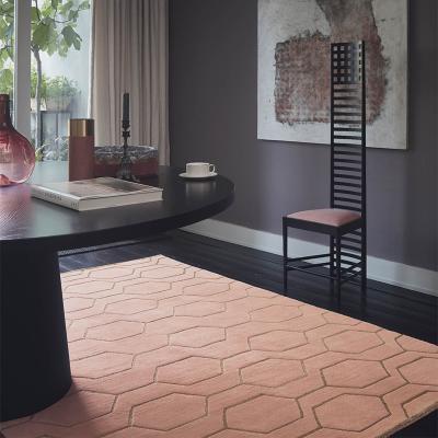 The Rug Seller Arris Geometric Wool Rugs 37302 in Pink and Gold by Wedgwood&nbsp;200x280cm