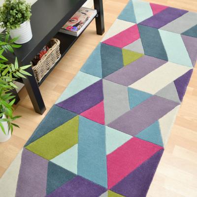 The Rug Seller Funk Chevron Hallway Runners in Blue and Green&nbsp;70x200cm