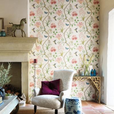 The Rug Seller Clementine Wallpaper 213388 by Sanderson in Chintz Green&nbsp;Roll