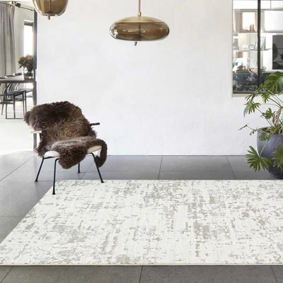 The Rug Seller Geo Modern Abstract Textured Rugs in 410007 6121 Light Beige