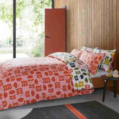 The Rug Seller Cut Stem Cotton Bedding by Orla Kiely in Multi Paprika137x200cm