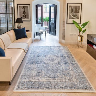 The Rug Seller Heritage Traditional Bordered HRTG106 Rugs in Ivory Grey Blue