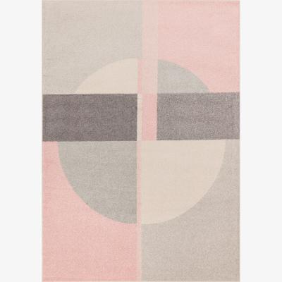 The Rug Seller Muse MU21 Modern Geometric Woven Rugs in Pink Grey