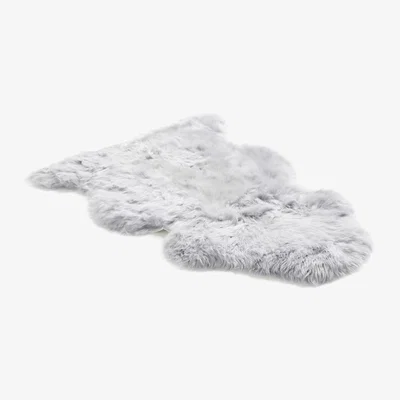 The Rug Seller Long Wool Sheepskin Rugs in Steel&nbsp;Quad