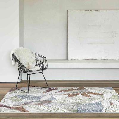 The Rug Seller Galleria Modern Botanical Leaf 63727 5240 Rugs in Blue