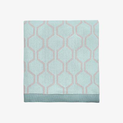 The Rug Seller Trellis Geometric Knit Throw by Ted Baker in Opal Blue&nbsp;150x200cm