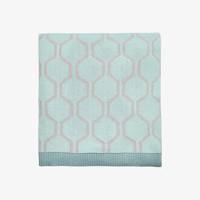 The Rug Seller Trellis Geometric Knit Throw by Ted Baker in Opal Blue&nbsp;150x200cm
