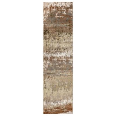The Rug Seller Aurora AU01 Dune Abstract Runner Rugs in Gold Beige&nbsp;66x240cm