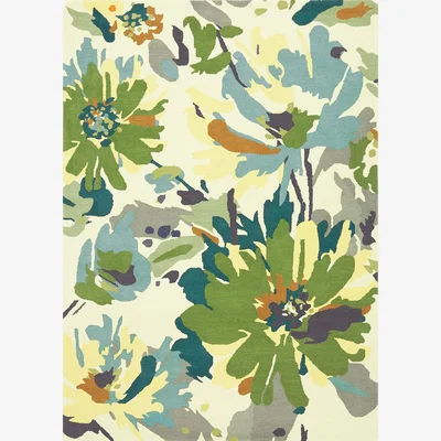 The Rug Seller Reef Floral Rugs RF11 in Green and Multicolours
