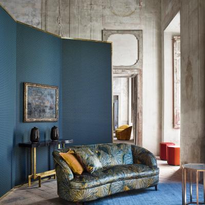 The Rug Seller Oblique Geometric Wallpaper 312815 by Zoffany in Prussian Blue&nbsp;Roll