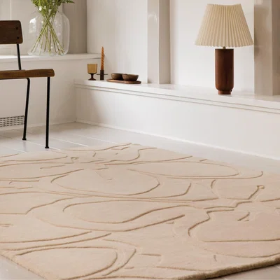The Rug Seller Romantic Magnolia 162701 Rugs by Ted Baker in Cream140x200cm
