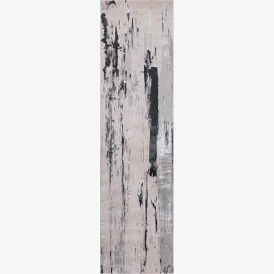 The Rug Seller Aurora AU10 Glacier Marble Runner Rugs in Grey Silver&nbsp;66x240cm
