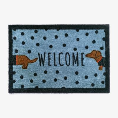 The Rug Seller Howler & Scratch Doggie Welcome Pet Mats Blue&nbsp;50x75cm