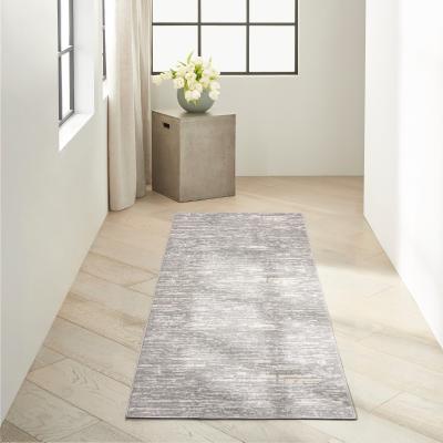 The Rug Seller CK005 Enchanting ECH03 Runner Rug by Calvin Klein in Grey Beige&nbsp;69x221cm