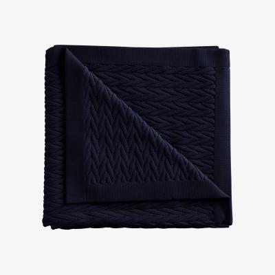 The Rug Seller Aruni Chunky Knit Throw by Bedeck of Belfast in Midnight Blue&nbsp;130x170cm