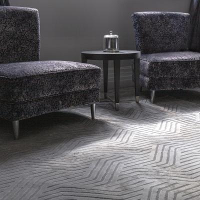The Rug Seller Glaze Data Geometric Modern Rugs in Silver Grey200x290cm