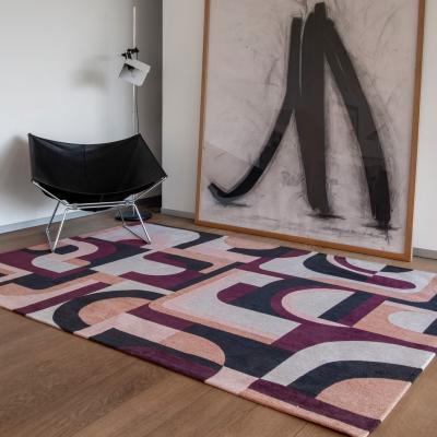 The Rug Seller Louis De Poortere Geometric Nuance Module Rugs 9209 in Pink Rohe&nbsp;200x280cm