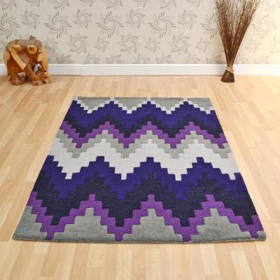 The Rug Seller Matrix Cuzzo Geometric Wool Rugs in MAX22 Purple&nbsp;160x230cm