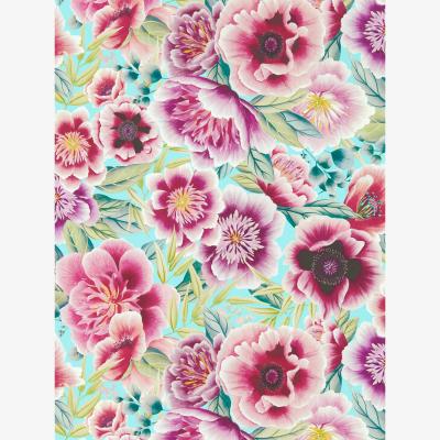 The Rug Seller Marsha Wallpaper 112903 by Harlequin in Aqua Peony Magenta&nbsp;Roll