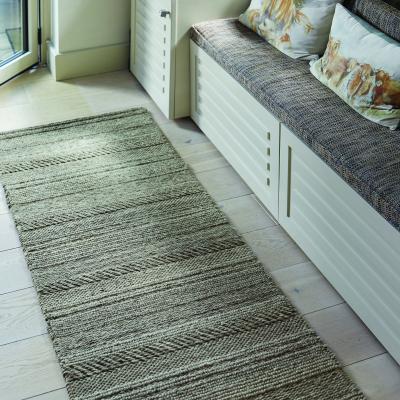 The Rug Seller Chunky Knit Wool Hallway Runners Handwoven in Natural Grey&nbsp;67x200cm