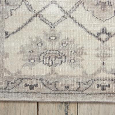 The Rug Seller Aldora ALD01 Traditional Bordered Rugs in Silver Grey by Nourison&nbsp;69x91cm