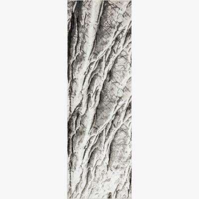 The Rug Seller Blaze BLZ05 Abstract Marble Runner Rug in Silver Grey&nbsp;80x240cm