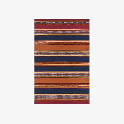 The Rug Seller Santa Fe Stripe Indoor Outdoor Rugs in Orange Blue by William Yeoward160x260cm