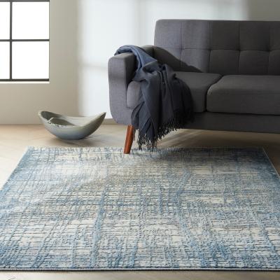 The Rug Seller Calvin Klein Rush Designer Abstract Rugs CK950 Ivory Blue