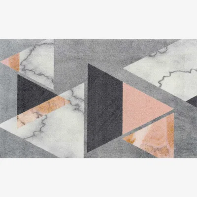 The Rug Seller Velvet Marble Abstract Floor Mats in Grey&nbsp;70x120cm