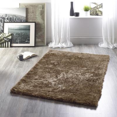 The Rug Seller Shimmer Shaggy Lustrous Rugs in Mushroom&nbsp;80x150cm