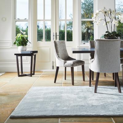 The Rug Seller Hush Plain Dye Woven Wool Rugs in Ice Blue