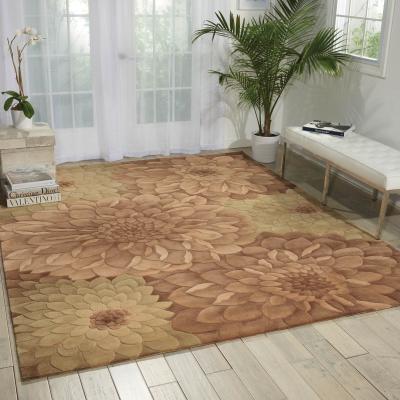 The Rug Seller Nourison Tropics Rugs TS11 Brown Green